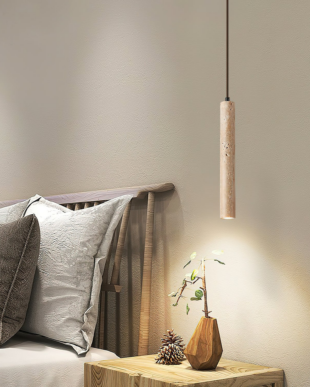ColonnaLicht: Lampada a sospensione moderna – esclusiva lampada in pietra con forma architettonica, elegante per lounge e corridoio