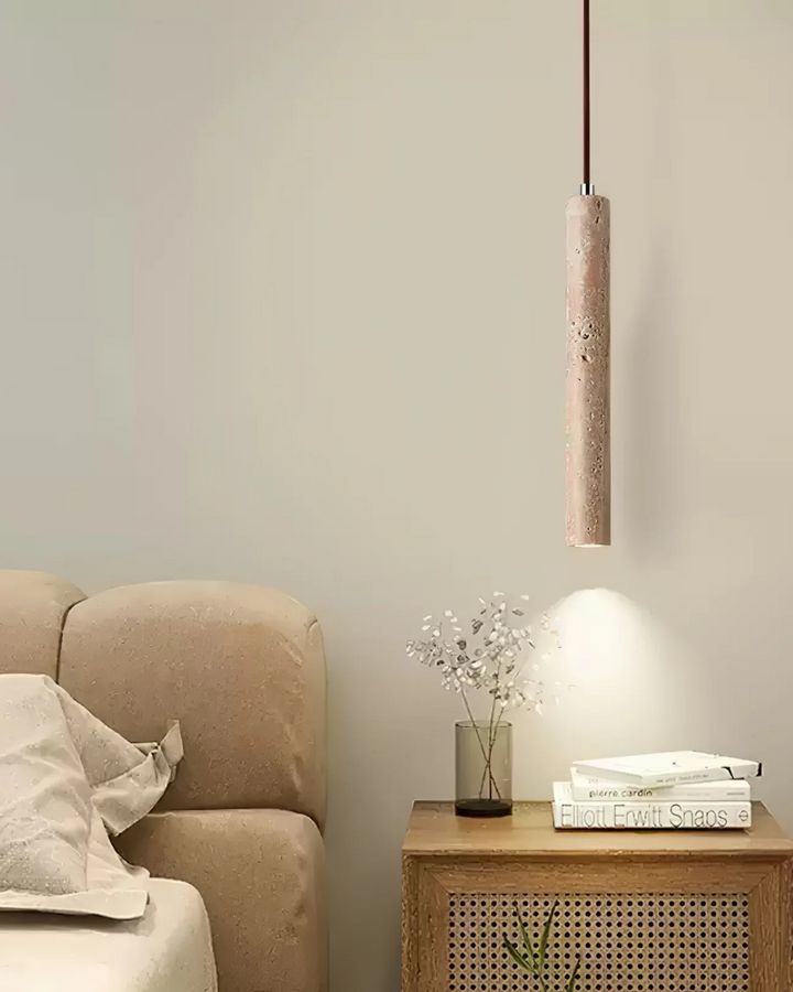 ColonnaLicht: Lampada a sospensione moderna – esclusiva lampada in pietra con forma architettonica, elegante per lounge e corridoio