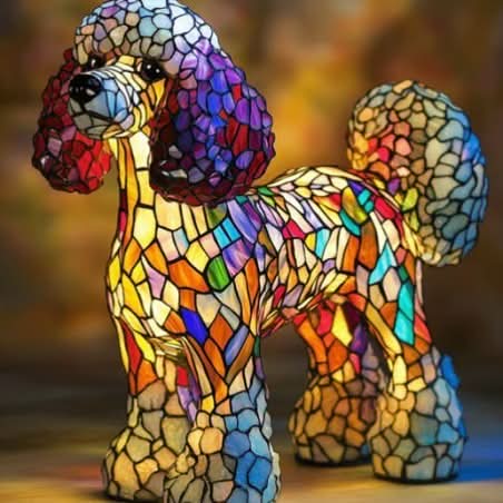 CompanionLight: Lampada da tavolo artistica a LED con razze canine popolari e porta USB – per mensole e comodini