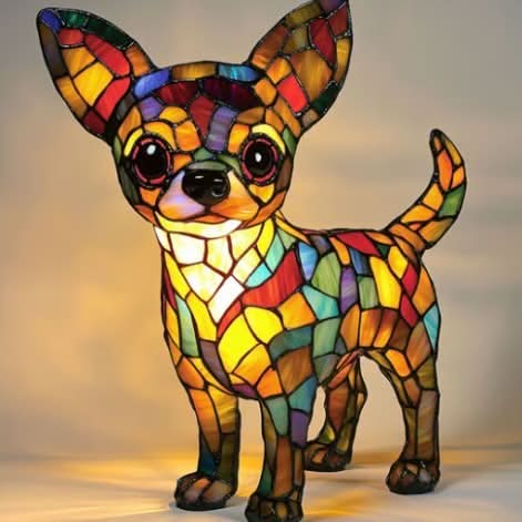 CompanionLight: Lampada da tavolo artistica a LED con razze canine popolari e porta USB – per mensole e comodini