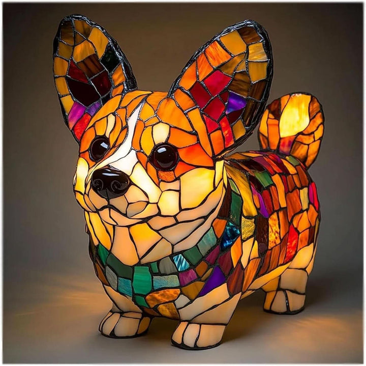 CompanionLight: Lampada da tavolo artistica a LED con razze canine popolari e porta USB – per mensole e comodini