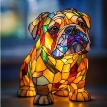 CompanionLight: Lampada da tavolo artistica a LED con razze canine popolari e porta USB – per mensole e comodini