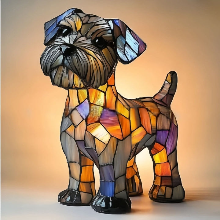 CompanionLight: Lampada da tavolo artistica a LED con razze canine popolari e porta USB – per mensole e comodini
