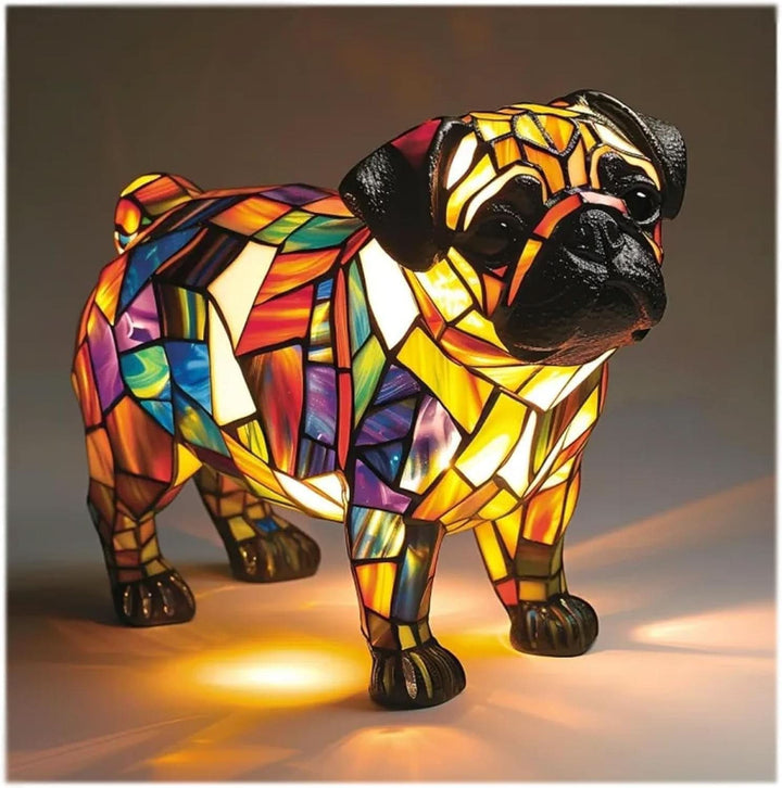 CompanionLight: Lampada da tavolo artistica a LED con razze canine popolari e porta USB – per mensole e comodini