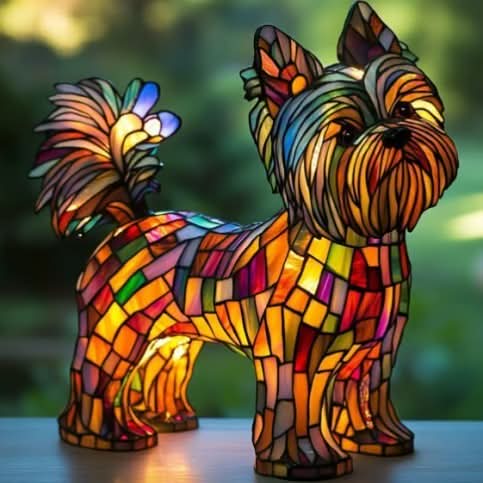 CompanionLight: Lampada da tavolo artistica a LED con razze canine popolari e porta USB – per mensole e comodini