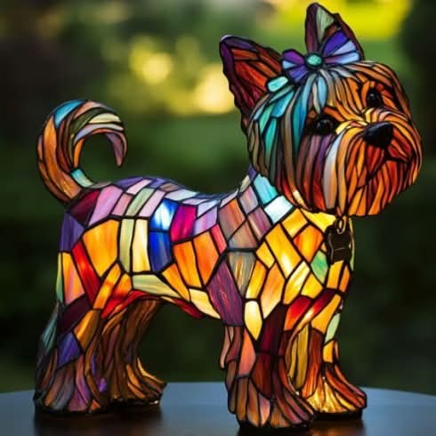 CompanionLight: Lampada da tavolo artistica a LED con razze canine popolari e porta USB – per mensole e comodini