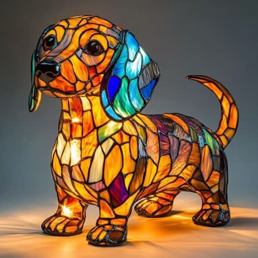 CompanionLight: Lampada da tavolo artistica a LED con razze canine popolari e porta USB – per mensole e comodini