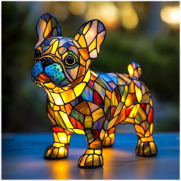CompanionLight: Lampada da tavolo artistica a LED con razze canine popolari e porta USB – per mensole e comodini
