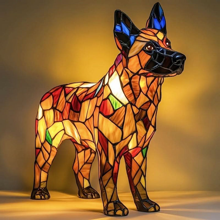 CompanionLight: Lampada da tavolo artistica a LED con razze canine popolari e porta USB – per mensole e comodini