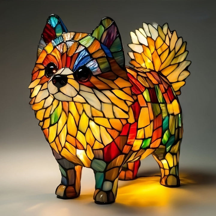 CompanionLight: Lampada da tavolo artistica a LED con razze canine popolari e porta USB – per mensole e comodini