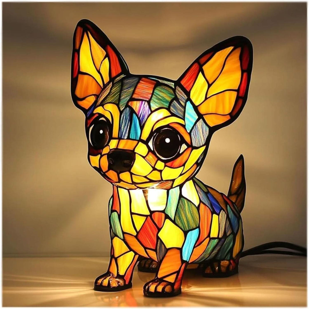 CompanionLight: Lampada da tavolo artistica a LED con razze canine popolari e porta USB – per mensole e comodini