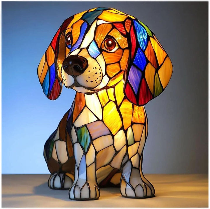 CompanionLight: Lampada da tavolo artistica a LED con razze canine popolari e porta USB – per mensole e comodini