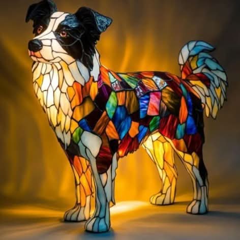 CompanionLight: Lampada da tavolo artistica a LED con razze canine popolari e porta USB – per mensole e comodini