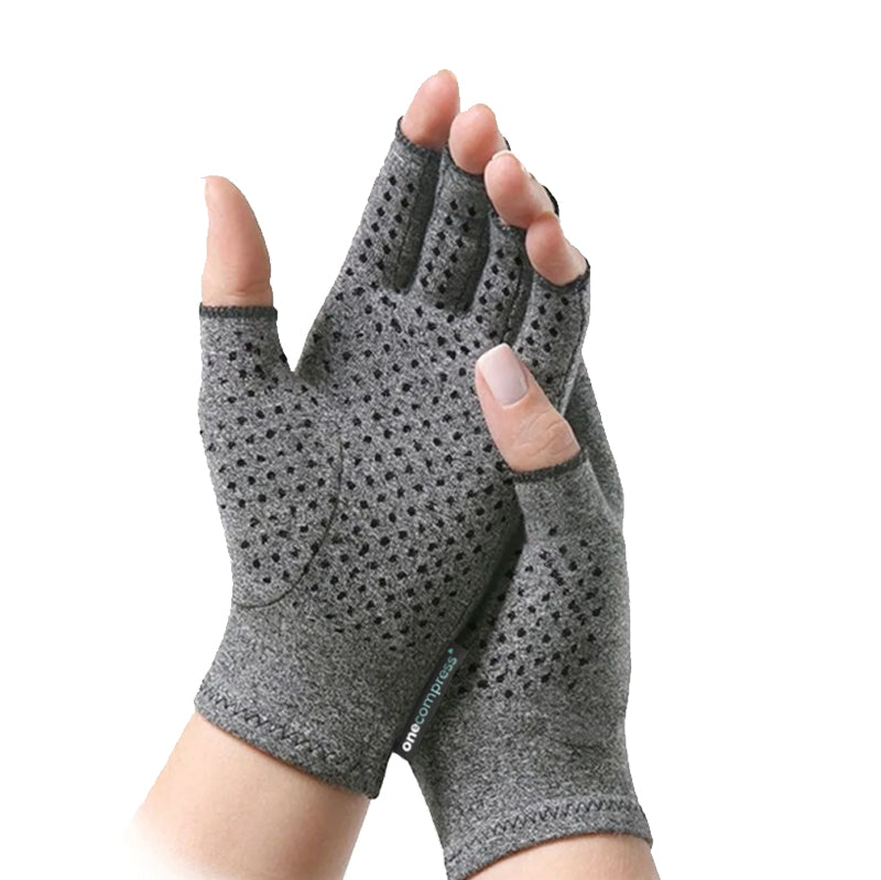 HandGriff™ Guanti Compressione | Sollievo dal Dolore &amp; Supporto | Dita Scoperte | Comfort in Fibra di Bambù