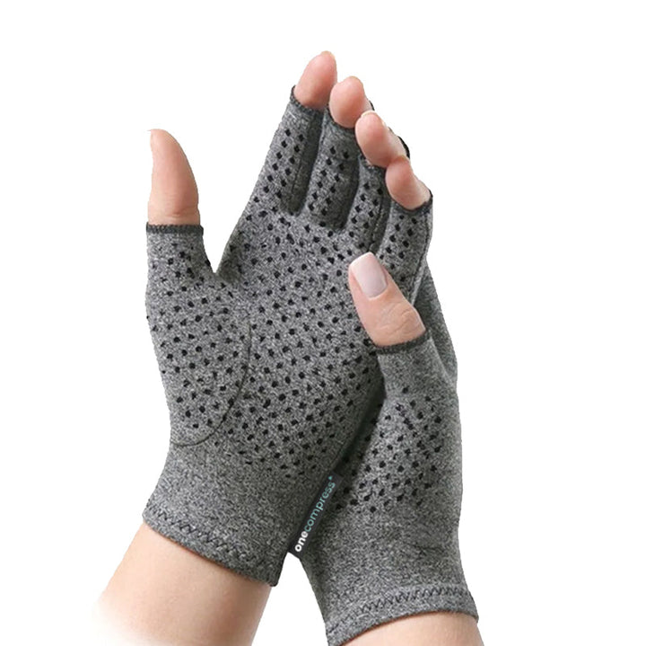 HandGriff™ Guanti Compressione | Sollievo dal Dolore &amp; Supporto | Dita Scoperte | Comfort in Fibra di Bambù