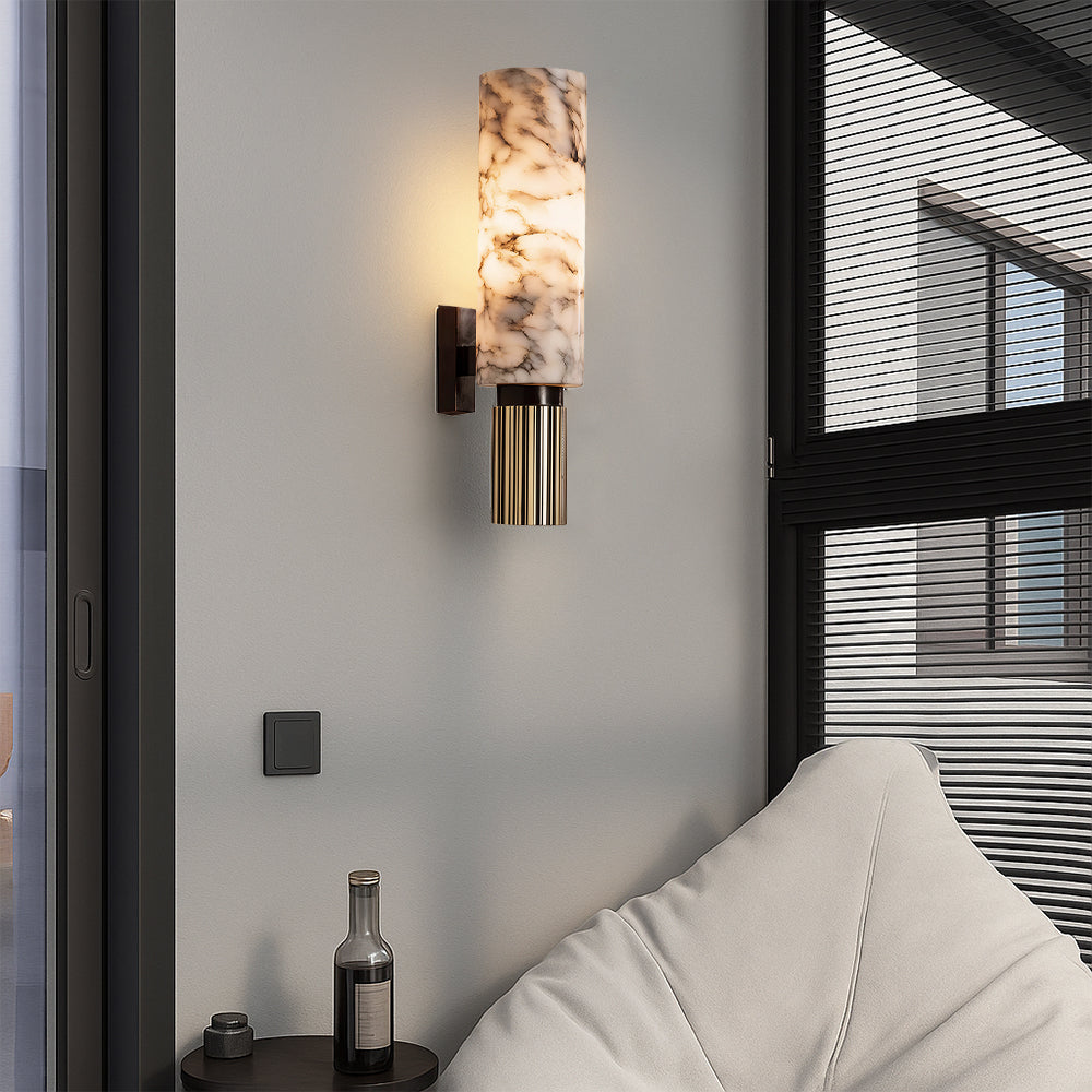 CopaStone: Applique LED in Pietra e Rame – luce da parete moderna e di design