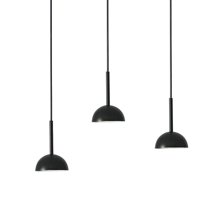 Cupolina: Lampada a sospensione con involucro in metallo geometrico e LED integrato – per cucina e ingresso