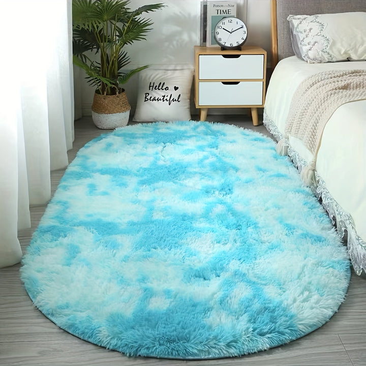 DecoEllis: Tappeto moderno ovale stile neutro con pelo morbido – decorativo per soggiorno e camera da letto