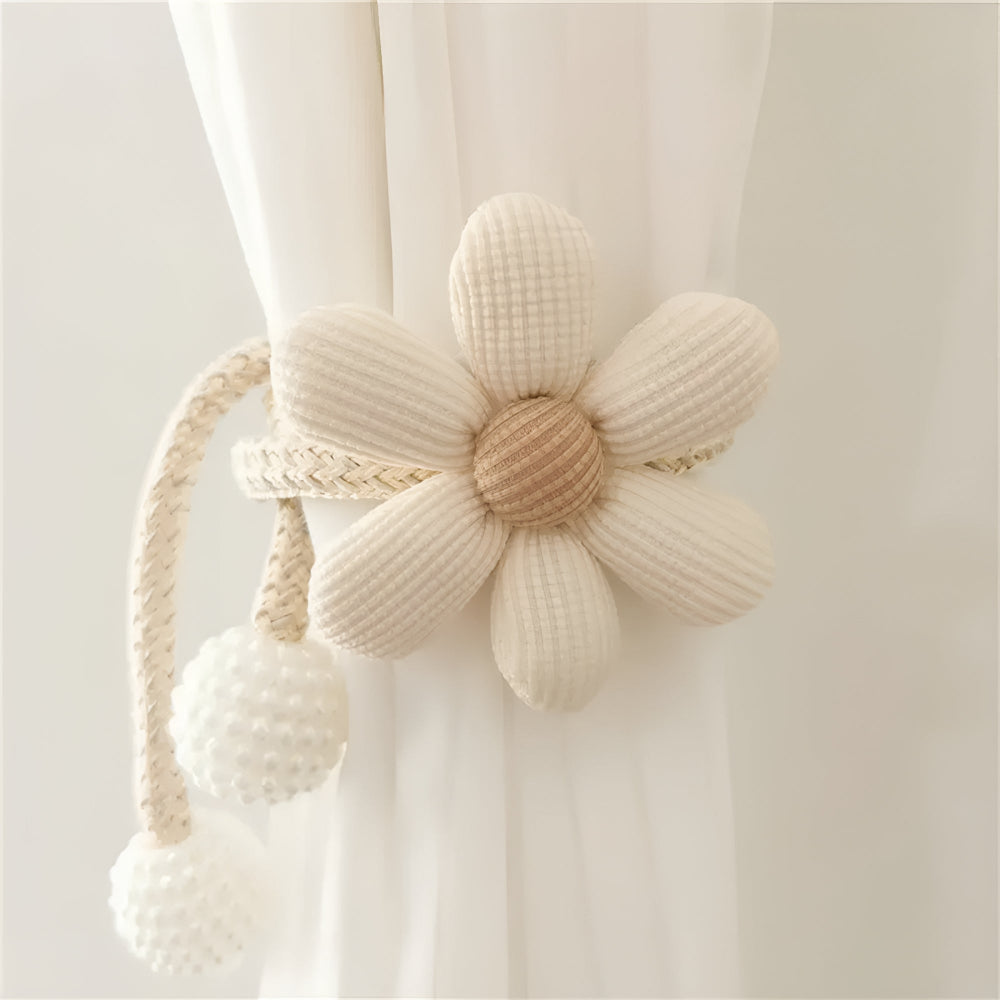 DekoBlüte: Supporto per tende con ricamo floreale – affascinante e versatile per soggiorno, sala da pranzo e cameretta