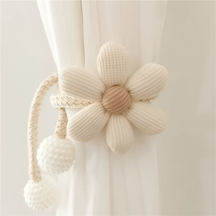 DekoBlüte: Supporto per tende con ricamo floreale – affascinante e versatile per soggiorno, sala da pranzo e cameretta