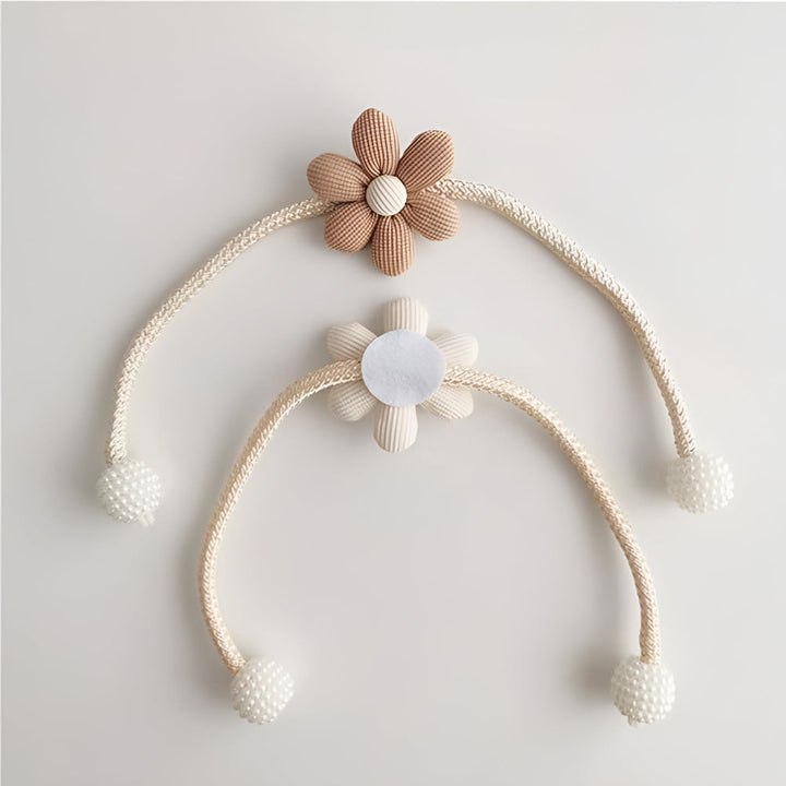 DekoBlüte: Supporto per tende con ricamo floreale – affascinante e versatile per soggiorno, sala da pranzo e cameretta