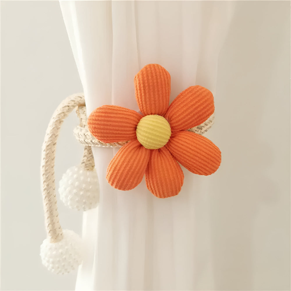 DekoBlüte: Supporto per tende con ricamo floreale – affascinante e versatile per soggiorno, sala da pranzo e cameretta