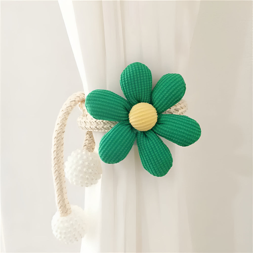 DekoBlüte: Supporto per tende con ricamo floreale – affascinante e versatile per soggiorno, sala da pranzo e cameretta