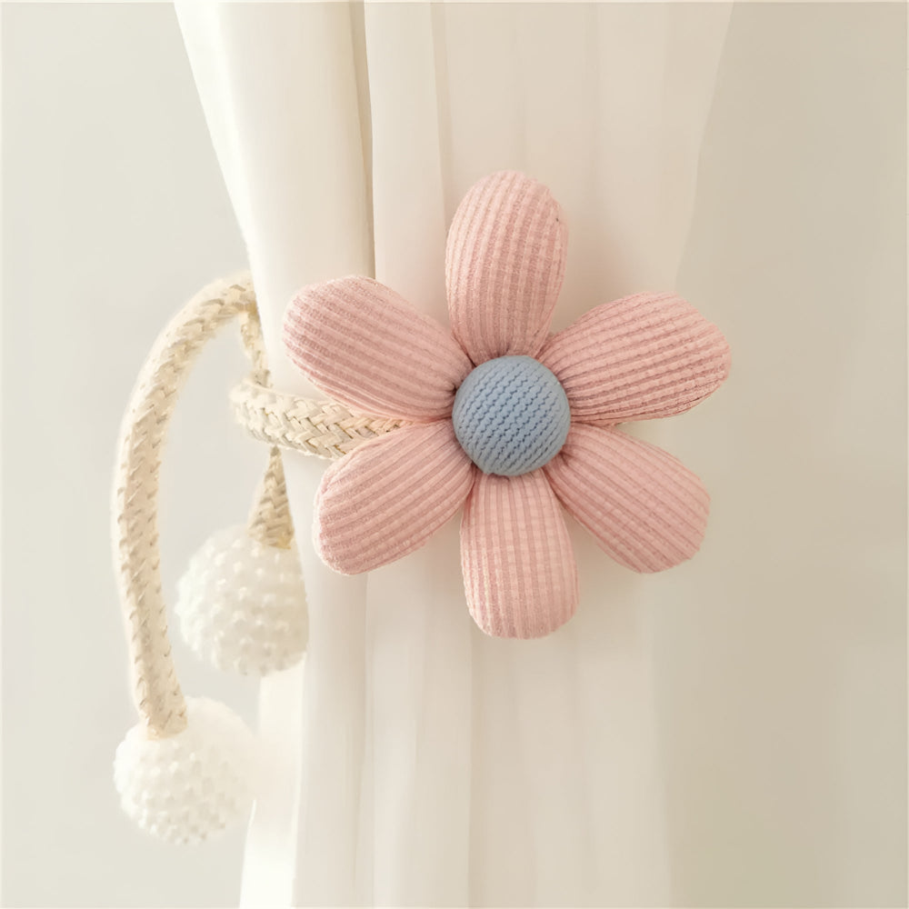 DekoBlüte: Supporto per tende con ricamo floreale – affascinante e versatile per soggiorno, sala da pranzo e cameretta