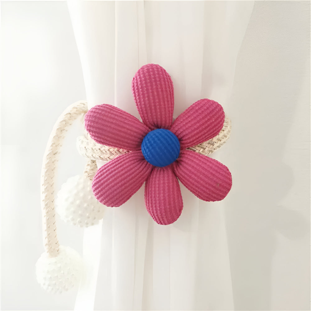 DekoBlüte: Supporto per tende con ricamo floreale – affascinante e versatile per soggiorno, sala da pranzo e cameretta