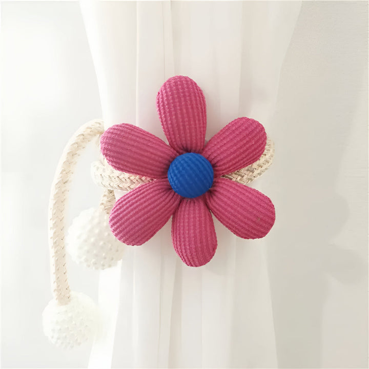 DekoBlüte: Supporto per tende con ricamo floreale – affascinante e versatile per soggiorno, sala da pranzo e cameretta
