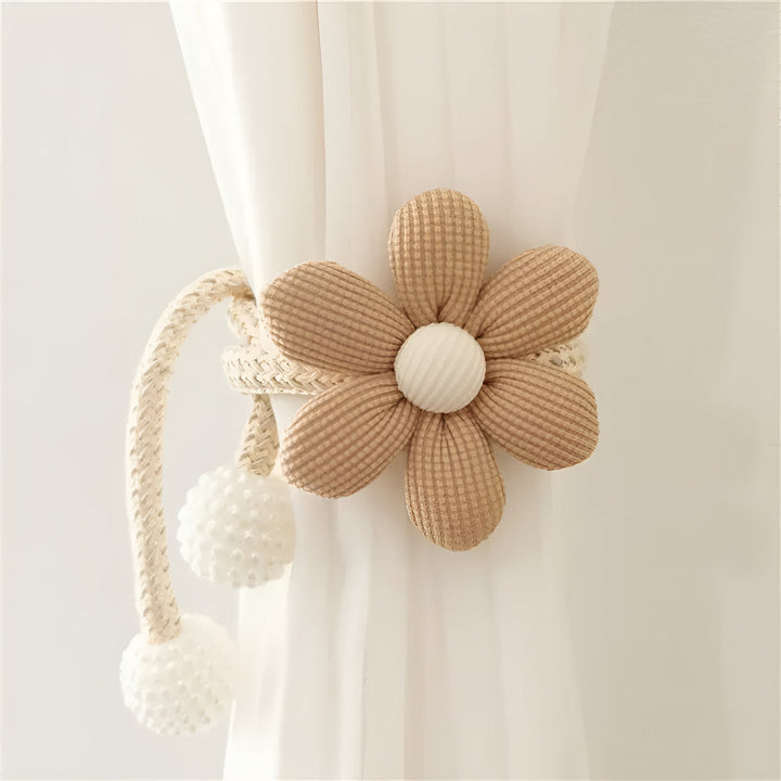 DekoBlüte: Supporto per tende con ricamo floreale – affascinante e versatile per soggiorno, sala da pranzo e cameretta