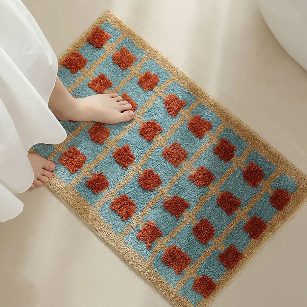 DekoMarok: Tappetino da bagno antiscivolo in design marocchino – Morbido, Assorbente e Facile da Pulire