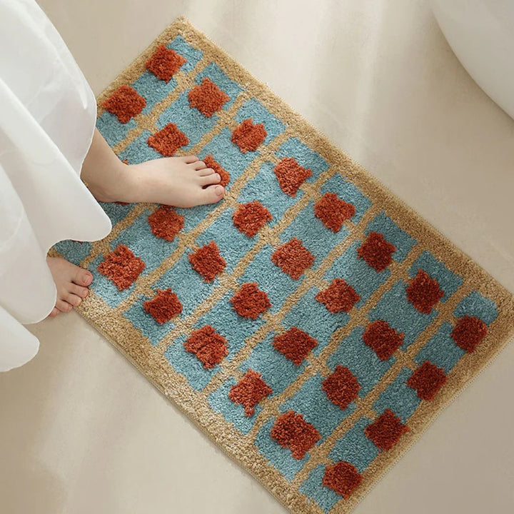 DekoMarok: Tappetino da bagno antiscivolo in design marocchino – Morbido, Assorbente e Facile da Pulire