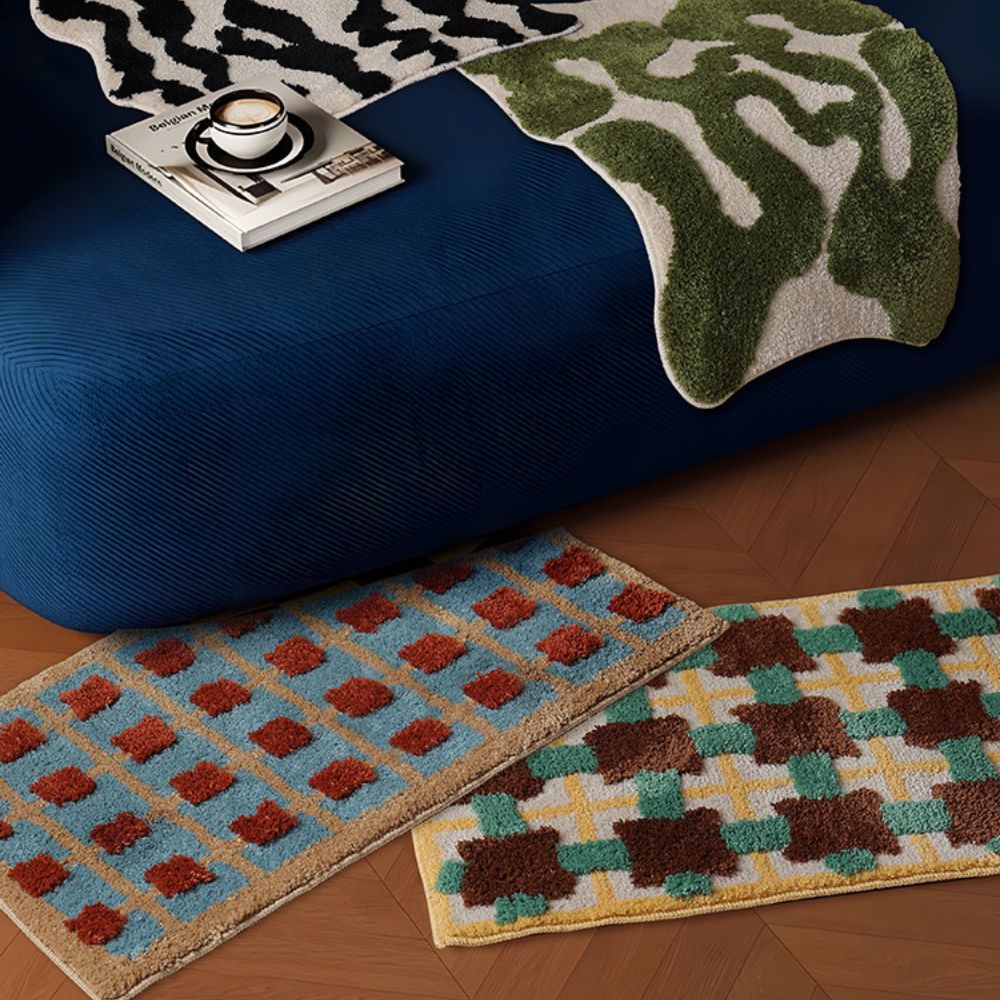 DekoMarok: Tappetino da bagno antiscivolo in design marocchino – Morbido, Assorbente e Facile da Pulire