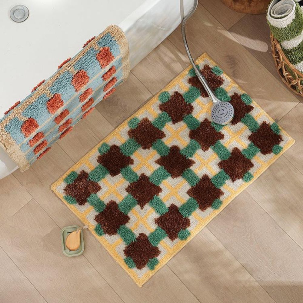 DekoMarok: Tappetino da bagno antiscivolo in design marocchino – Morbido, Assorbente e Facile da Pulire