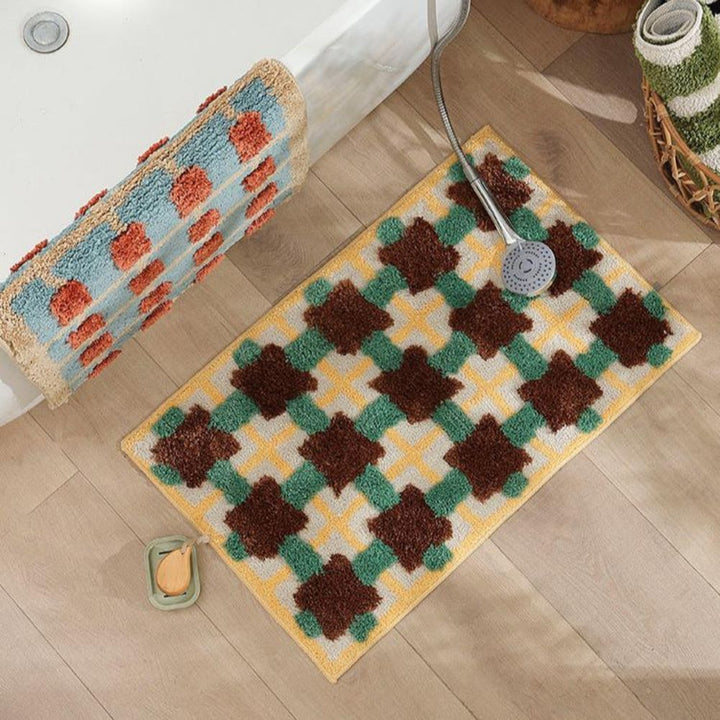 DekoMarok: Tappetino da bagno antiscivolo in design marocchino – Morbido, Assorbente e Facile da Pulire