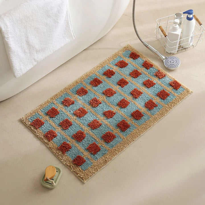 DekoMarok: Tappetino da bagno antiscivolo in design marocchino – Morbido, Assorbente e Facile da Pulire