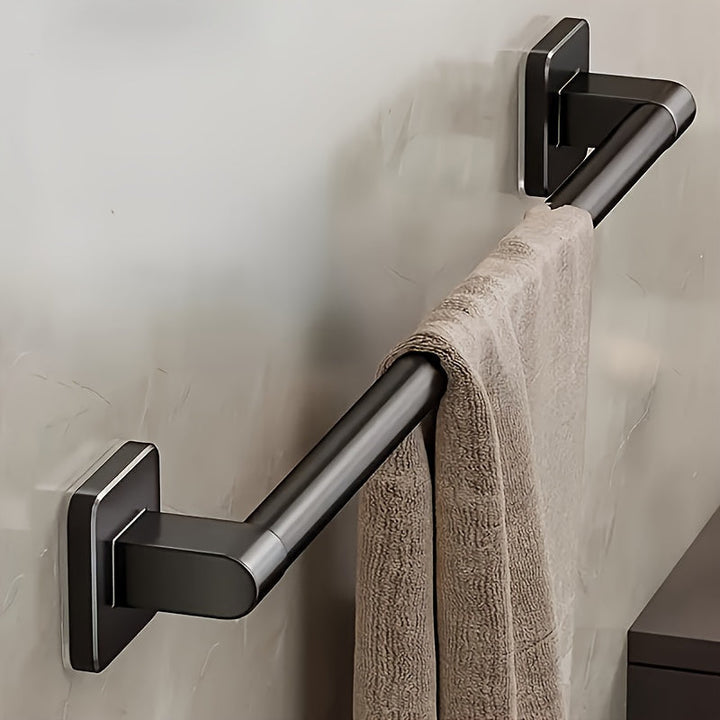 DekoStahl: Porta asciugamani da bagno – set di supporti a parete eleganti in ferro, nero e contemporaneo, salvaspazio e multifunzionale
