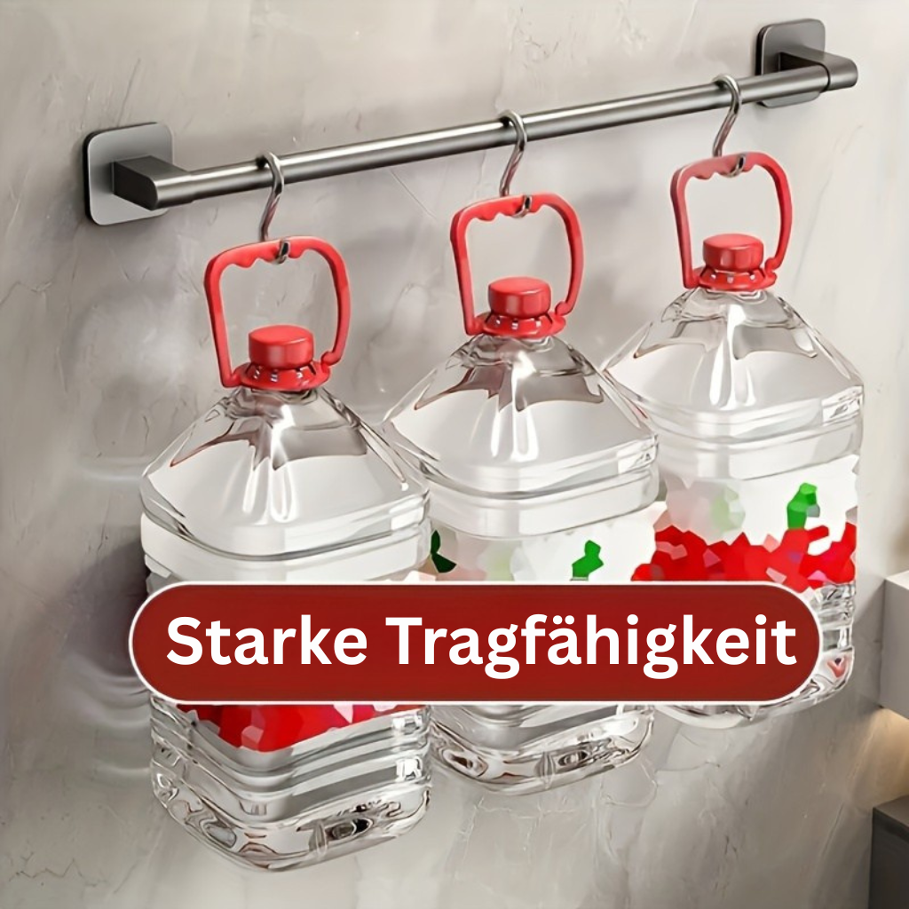 DekoStahl: Porta asciugamani da bagno – set di supporti a parete eleganti in ferro, nero e contemporaneo, salvaspazio e multifunzionale