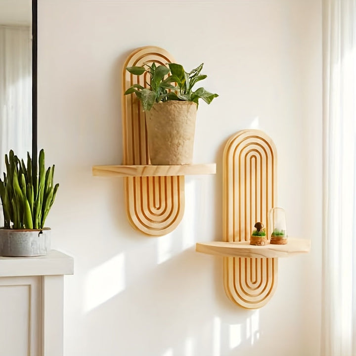 DekoTablett: Mensole da parete in legno – durevoli, decorative e versatili con design a vassoio per piante e foto
