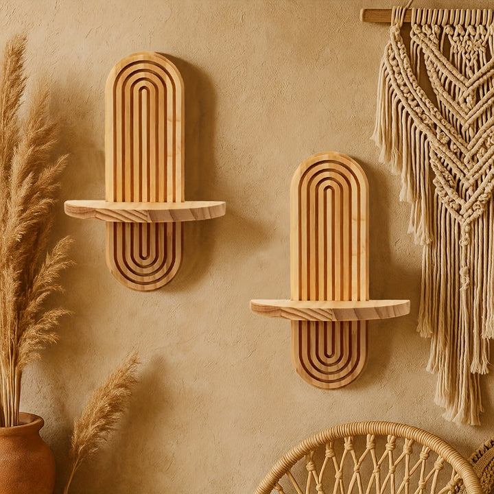 DekoTablett: Mensole da parete in legno – durevoli, decorative e versatili con design a vassoio per piante e foto