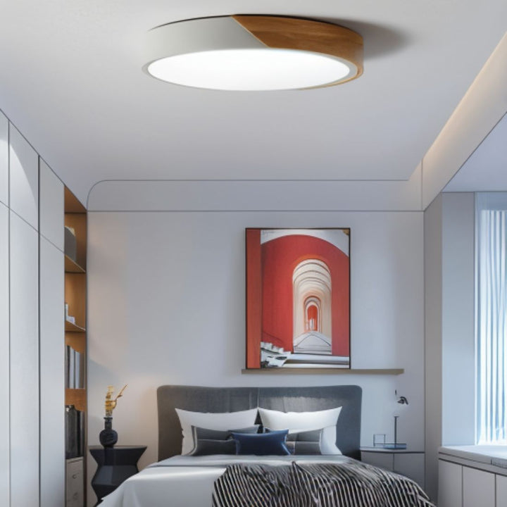 DelphiLicht: Plafoniera quadrata in legno e ferro LED dimmerabile con diffusore in acrilico – per sala da pranzo e soggiorno