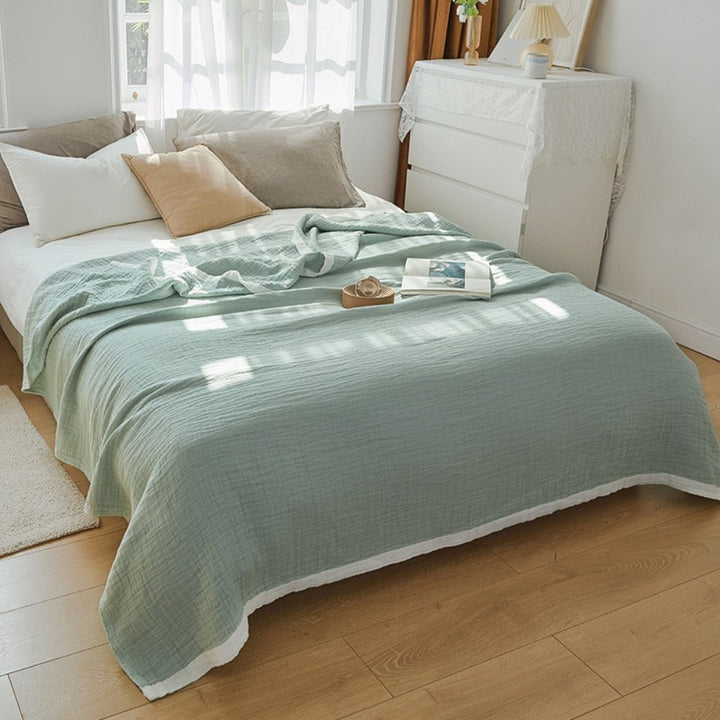 Deluxe Musselin: Coperta in cotone elegante con tessuto in mussola e sei strati traspiranti – per divano e letto
