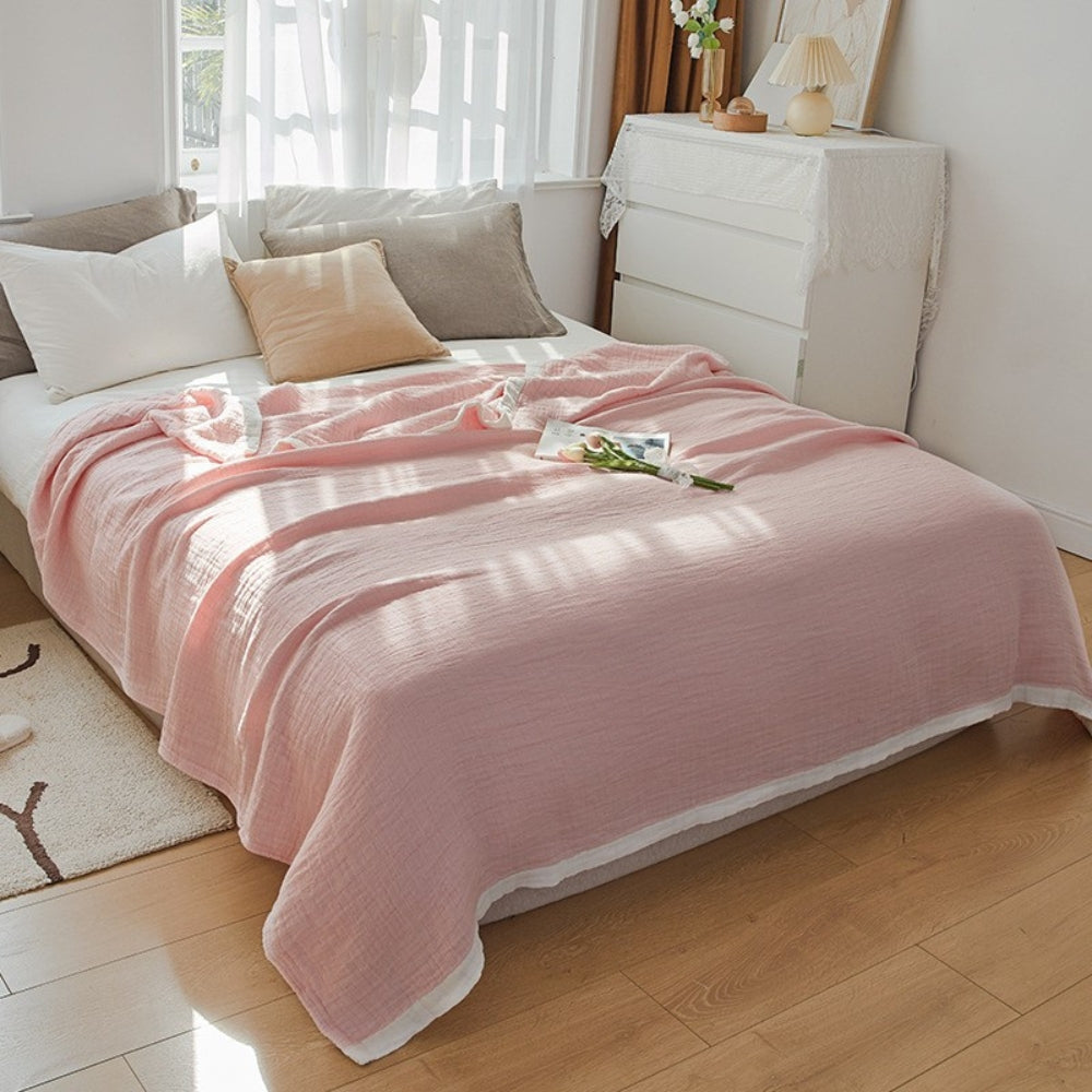 Deluxe Musselin: Coperta in cotone elegante con tessuto in mussola e sei strati traspiranti – per divano e letto