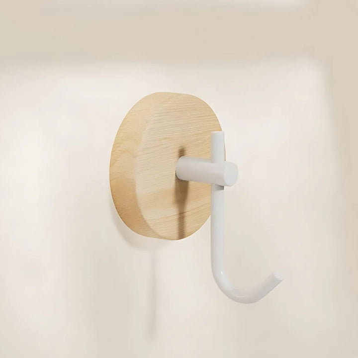 DesignPur: Gancio da parete in legno – autoadesivo, elegante e compatto per spazi abitativi moderni