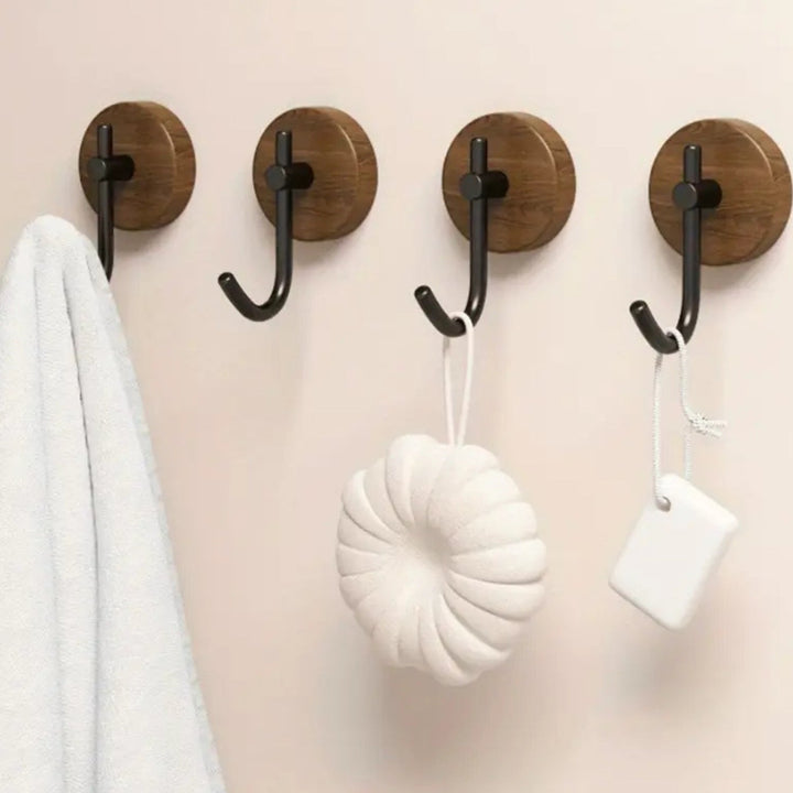 DesignPur: Gancio da parete in legno – autoadesivo, elegante e compatto per spazi abitativi moderni