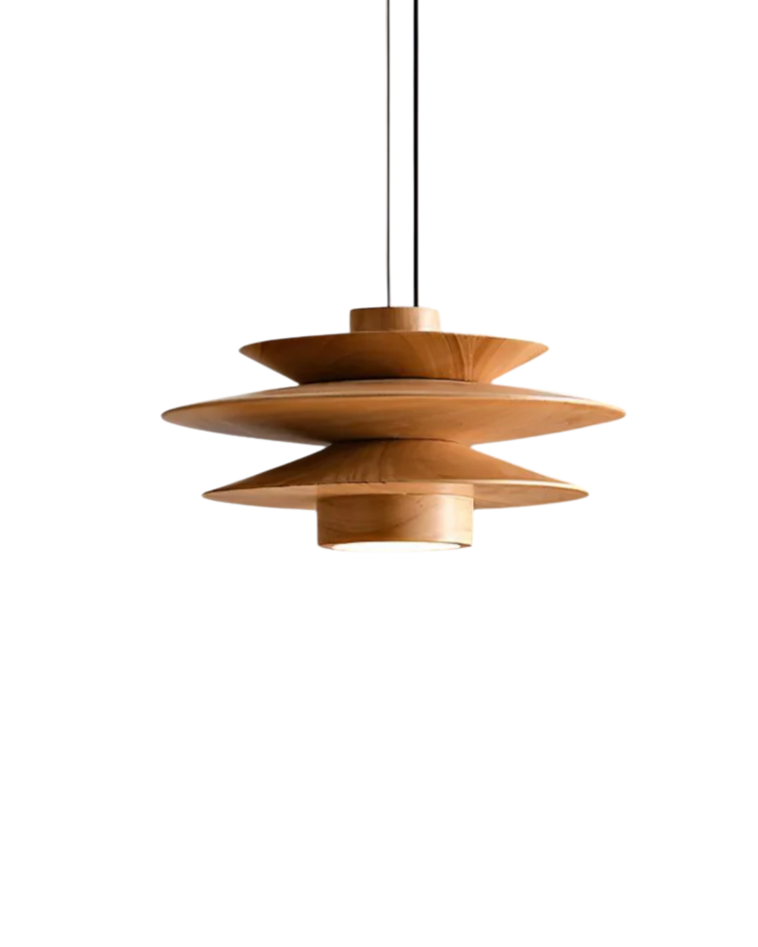 DesignWirbel: Lampada a sospensione in legno – elegante forma a gradini con luce calda, decorativa per lounge e camera da letto