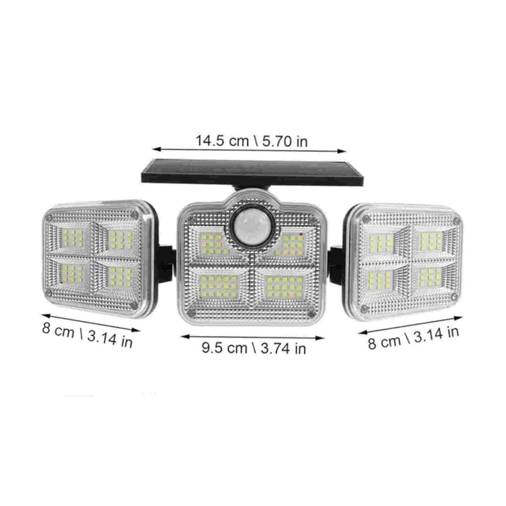 Proiettore LED solare con rilevatore di movimento | 200W di potenza | Resistente alle intemperie