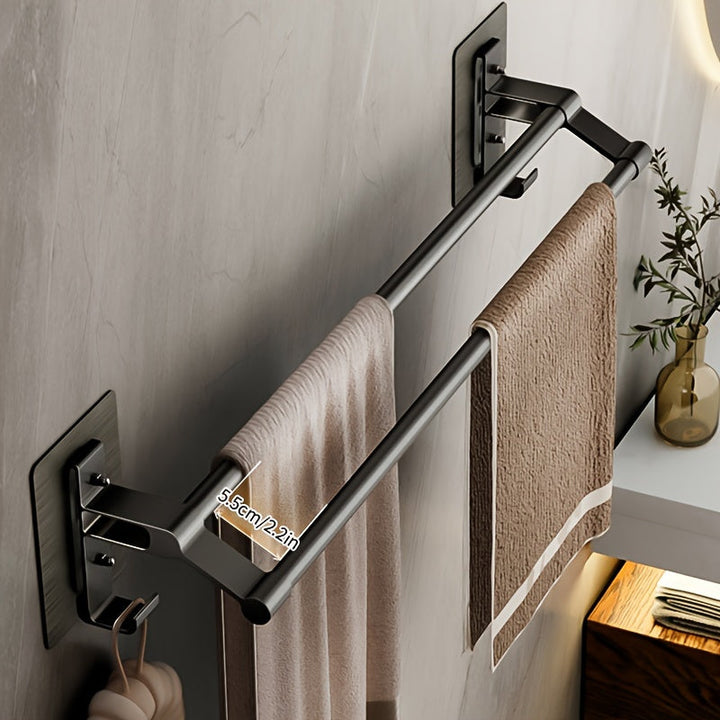 DoppelGestell: Porta-asciugamani da bagno – supporto a doppia barra multifunzionale, decorativo e durevole per bagni moderni