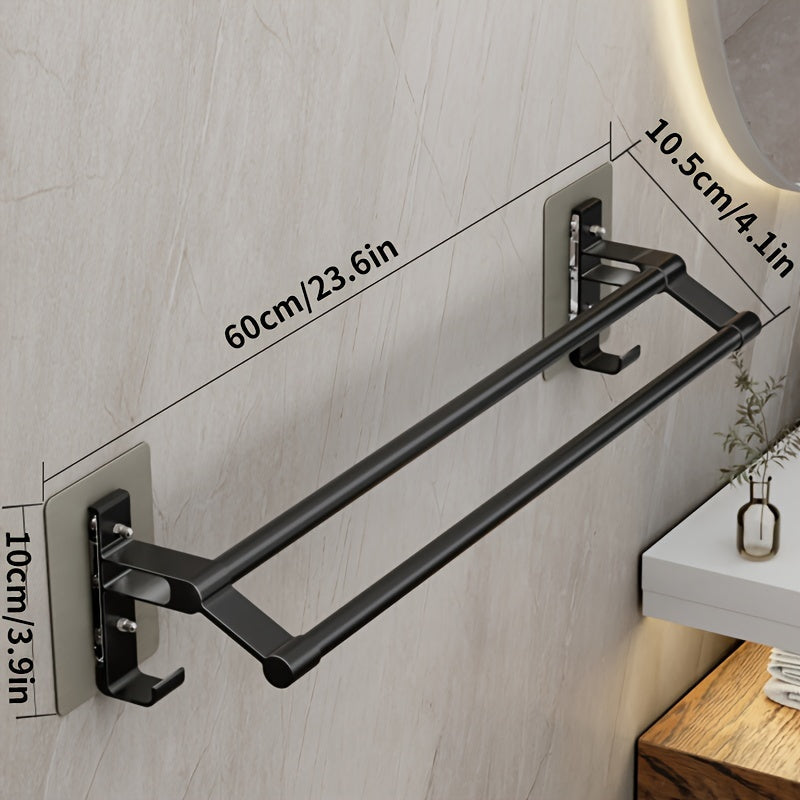 DoppelGestell: Porta-asciugamani da bagno – supporto a doppia barra multifunzionale, decorativo e durevole per bagni moderni